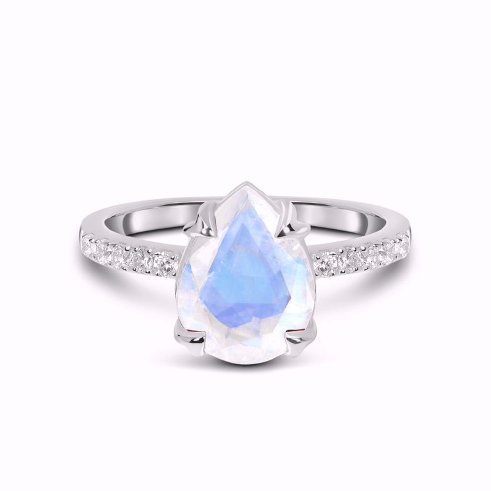 Moon Magic Sz 5.75 - 6 Nymph & Cascade Moonstone & White Topaz 925 Silver Rings